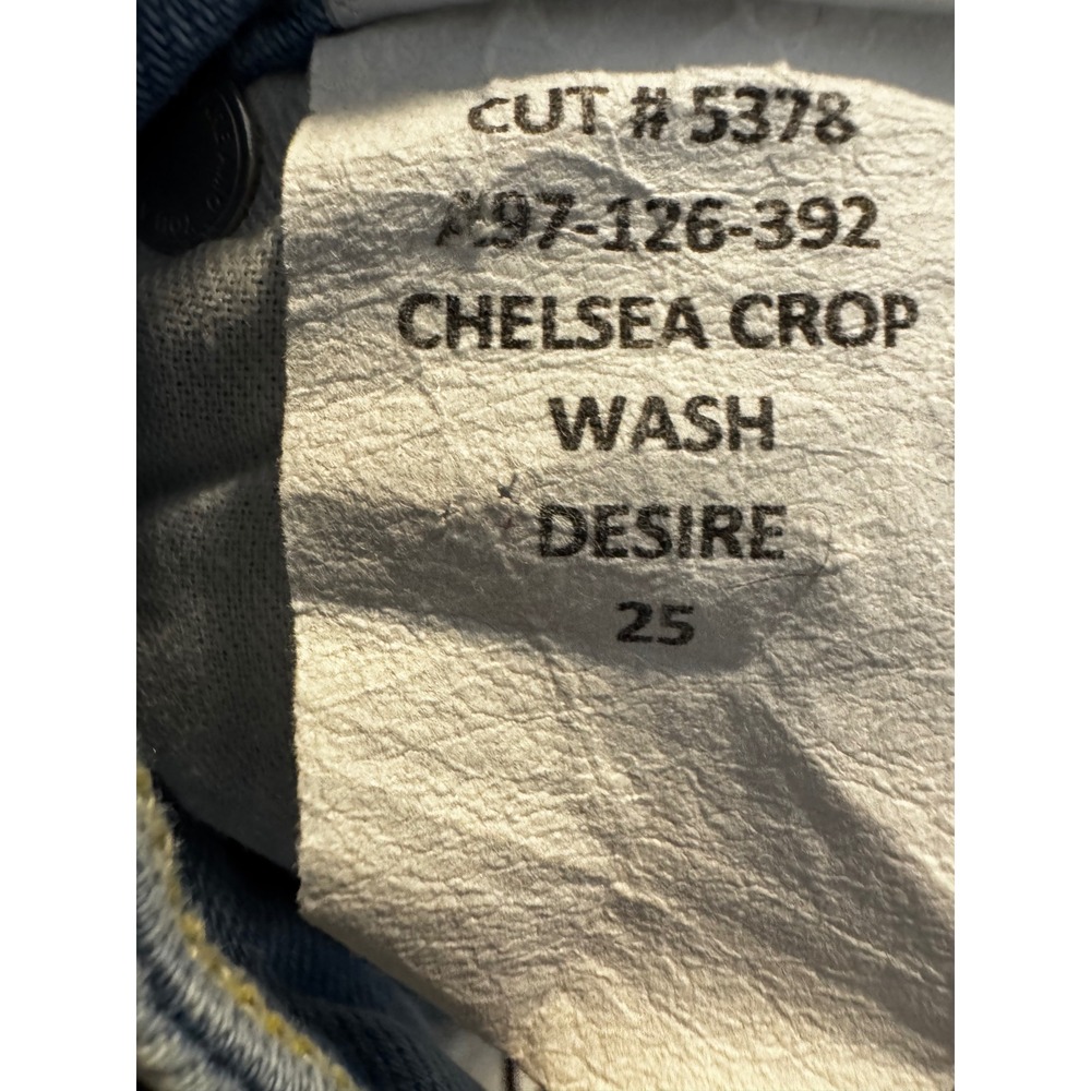 AMO Jeans Size 25 Desire Wash Chelsea Crop High Rise Distressed Straight Leg - Picture 4 of 9